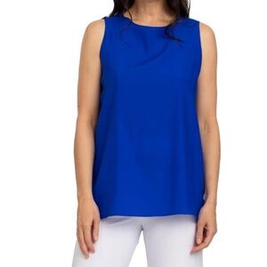 TARA GRINNA blue silk tank